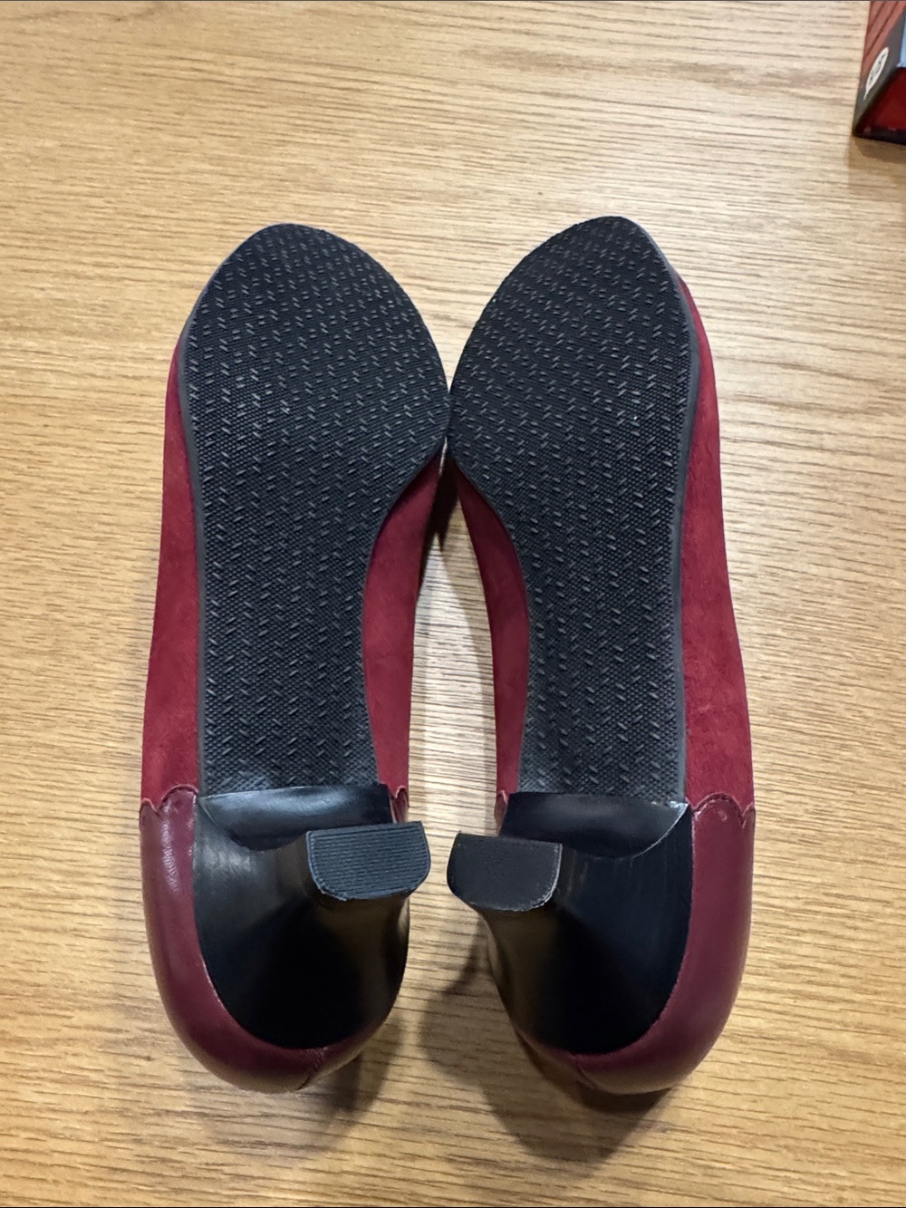 SAS Burgundy Mary Jane Low Heel Pumps - Picture 7 of 9